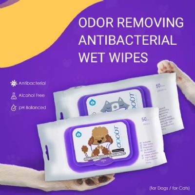 Odor-removing wipes for cat pet cleaning